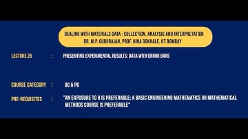 PRESENTING EXPERIMENTAL RESULTS: DATA WITH ERROR BARS #swayamprabha #CH35SP