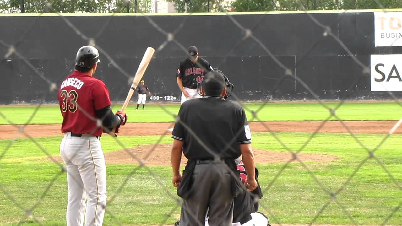 Jose Canseco at bat (Calgary Vipers vs. Yuma Scorpions) YouTube