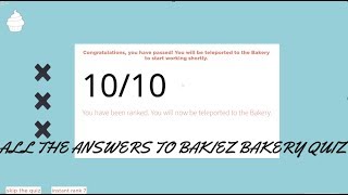 All Of The Answers To Bakies Bakery Quiz Youtube - roblox bakiez bakery quiz center