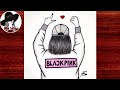 Easy Blackpink drawing | Blackpink girl drawing | Blink pencil sketch