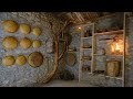 Duongs finishing the interior in the off grid tiny cabin  stone cabin in the mountains