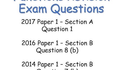 LCHL - Functions Revision - Exam Questions
