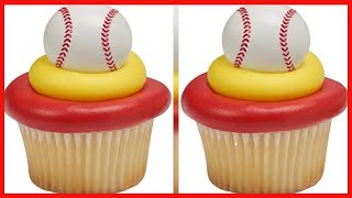 DECOPAC 3D Baseball Cupcake Rings - 24 pc