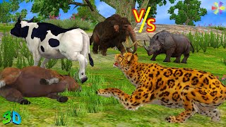 Cow Vs TigerZombie Mammoth, Rhinoceros Epic Battle Compilation