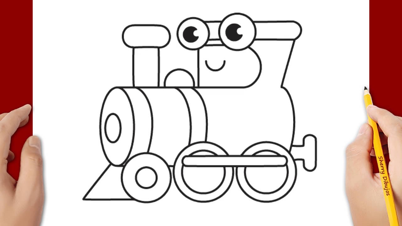 kawaii, como dibujar una locomotora, dibujar una locomotora, dibujar loco.....
