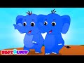 Ek Mota Hathi in Blue Color, एक मोटा हाथी झूम के चला, Kids Song and Cartoon Videos