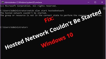 Fix "The Hosted Network Couldn