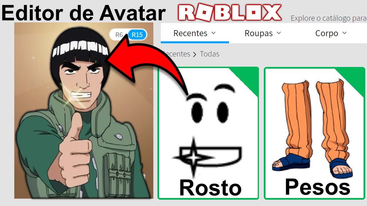 Perfil Do Maito Gai Do Naruto No Roblox Roblox Avatar Youtube - avatar fotos de roblox para perfil