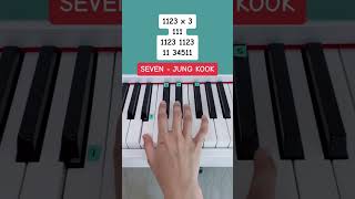 Seven - Jung Kook (정국) (Piano Tutorial) #sevenjungkook #jungkookseven #btspiano #pianoshorts