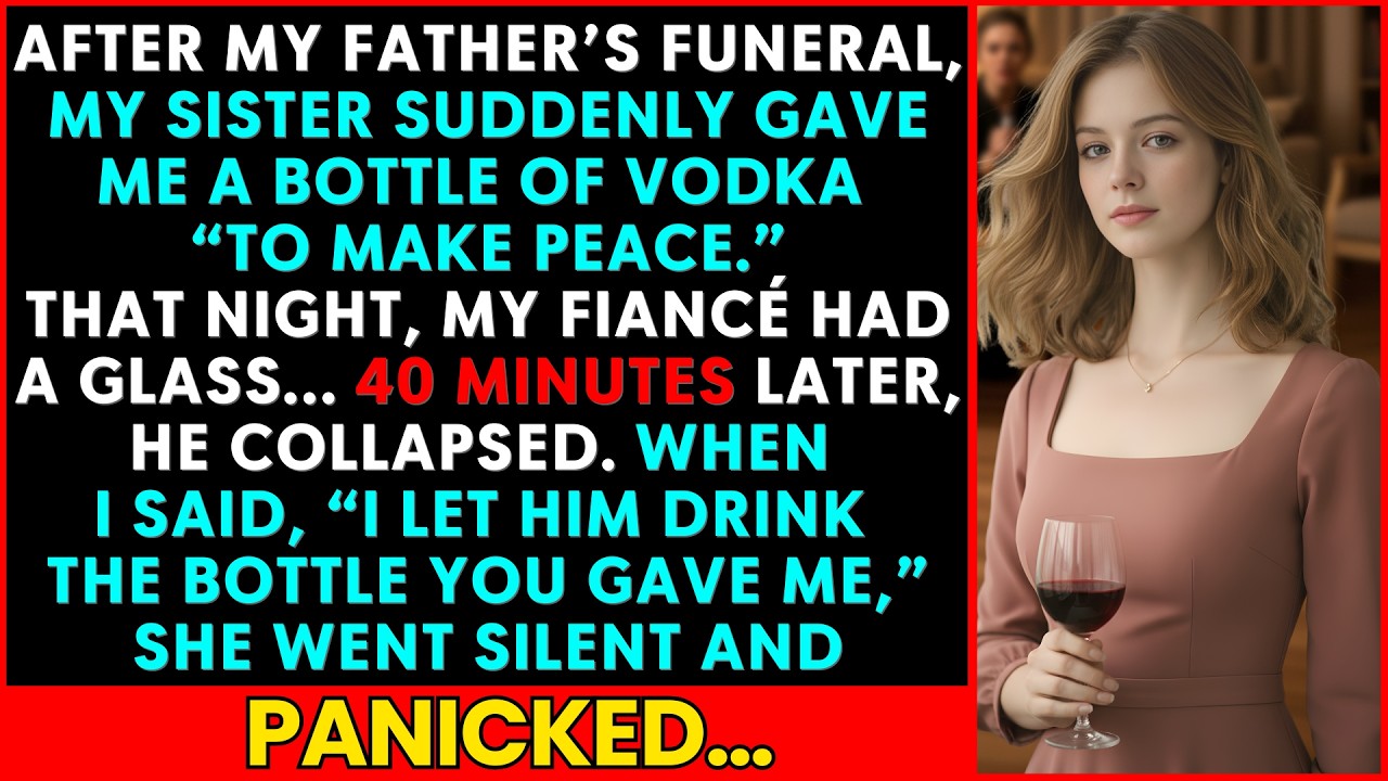 After My Father’s Funeral, My Sister Gave Me Vodka — I Gave It to My Fiancé… and She Panicked