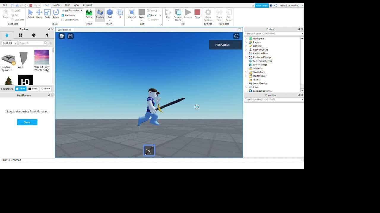 How to put tools in the starter pack Roblox studio YouTube