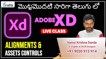 Adobe XD Alignments and Assets Controls with filters | UX Design Telugu Tutorial in Grafix Vidya