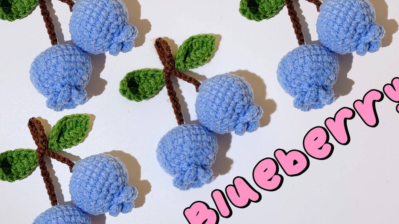 Make Adorable Crochet Blueberry Branch 🌿 Perfect for Bag Charms, Keychains, or Gifts | Step by Step