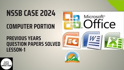 NSSB CASE 2024 | Previous Year Computer Portion Solved Part-1