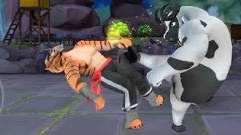 Kungfu animals gameplay | tiger Vs cow kungfu fight | android game gameplay #1