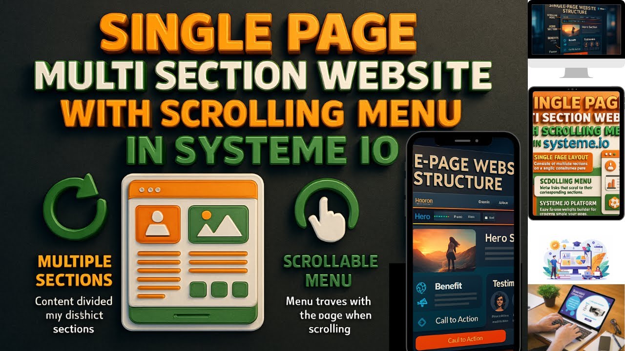 3 EASY STEPS To Create a Single-Page Multi-Section Website With Scrolling Menu in Systeme IO