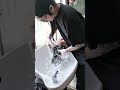 コーンロウのシャンプータイム🧴✨ Cornrows getting a gentle wash — relaxing shampoo ASMR水の音とコーンロウの感触でリラックス🌿