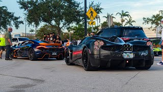 PAGANI HUAYRA, MCLAREN P1, FORD GT, CARRERA GT - SUPERCAR Lunch Run from Cars and Coffee Palm Beach