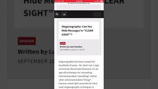 STEGANOGRAPHY:  Can You Hide Messages In “Clear Sight”?