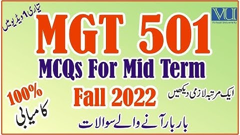 MGT501 Mid Term Past Papers VU | Learn With Nidi
