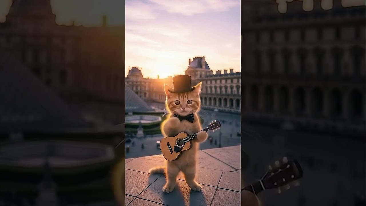 Cat playing Guitar 