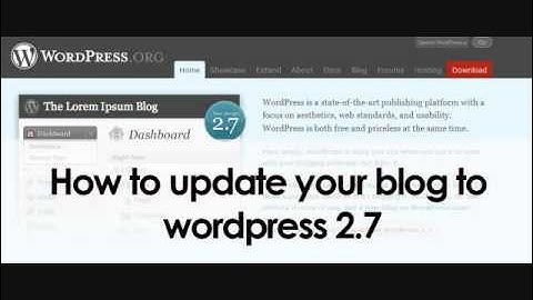 How to update your blog to wordpress 2.7