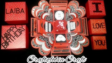 Red And Black Explosion Box | Love Theme Explosion Box | Exploding Box