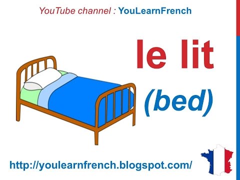 french lesson 84 - items things in the bedroom furniture - dans la chambre  - cosas en la habitación