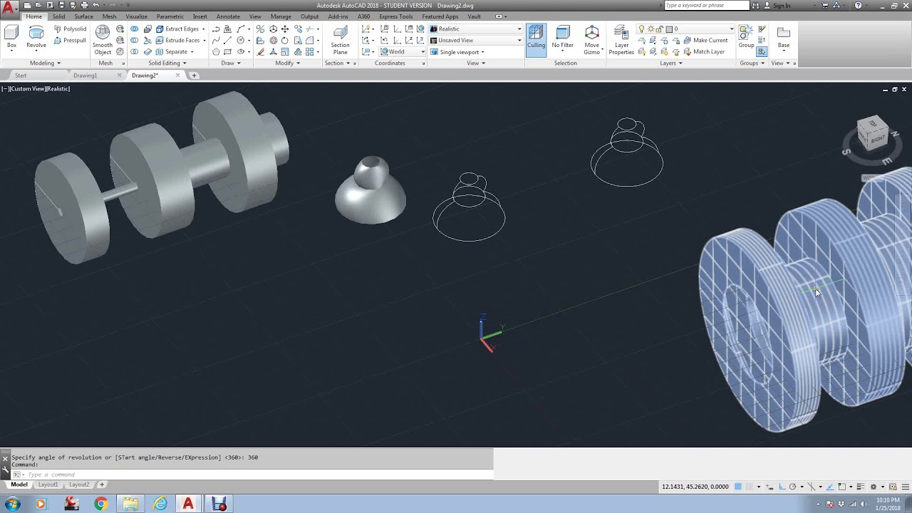 2018 Advanced Autocad Dobson Revolve Command - YouTube