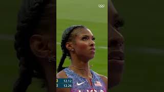 Famous Masai Russell clocking 12.33s and edging out France's Cyrena Samba-Mayela by just 0.01s. 🥇 Profile