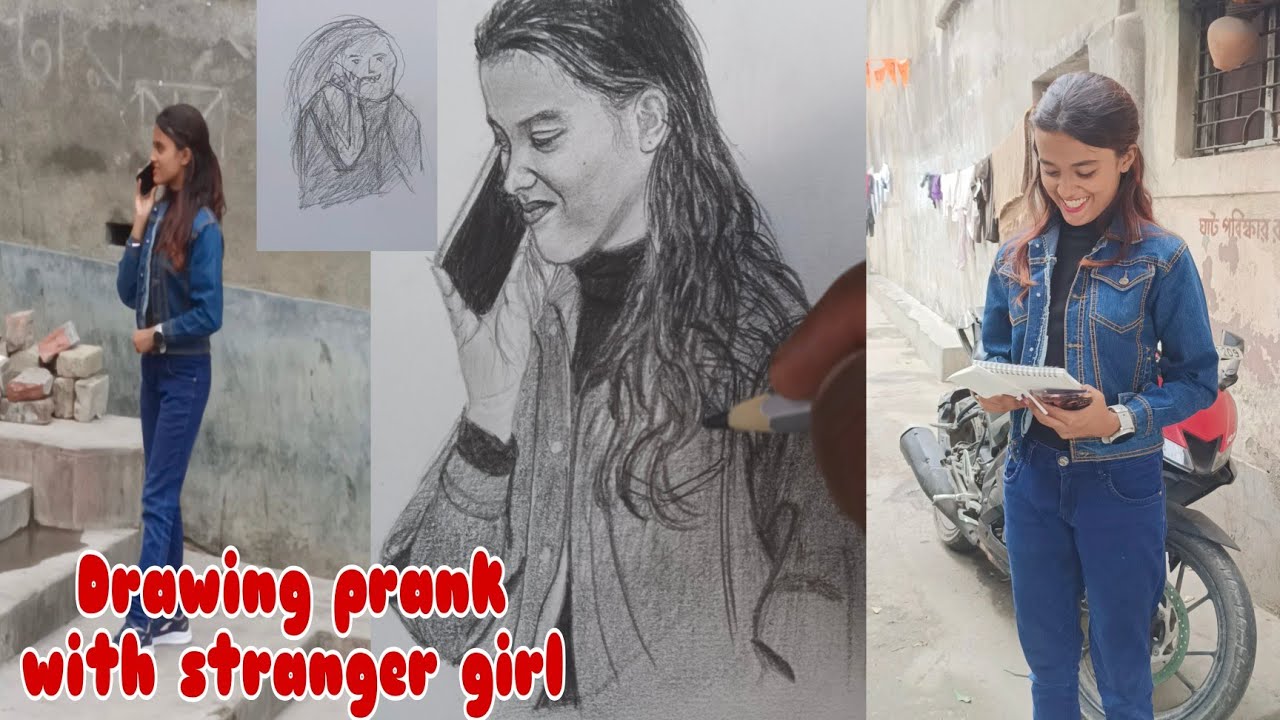 Drawing Prank Video 🤣😂😅Fun With Stranger Girl 😂 - YouTube