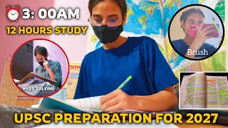 I woke up at 3:00Am⏰ Real & productive study Routine for UPSC 2027📚✍️🔥|Motivational vlog💪#upscexam