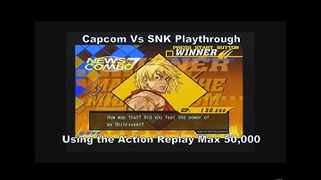 Capcom Vs SNK 2 Ken Playthrough using the Action Replay Max 50,000 cheat codes for Ps2 :D #Ps2 #Sub