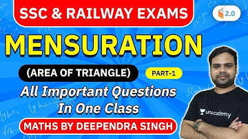 SSC & Railway Exams | Maths by Deependra Singh | Mensuration (Area of Triangle) Questions
