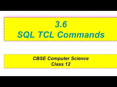 3.6 SQL TCL Commands