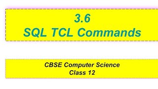 Famous 3.6 SQL TCL Commands Profile
