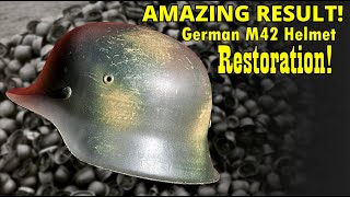 Restoring / Refurbishing an Original WW2 German M42 Helmet - Normandy Camouflage - AMAZING Result!!