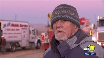 2 people injured in a crash involving a big rig and a car in Fresno County