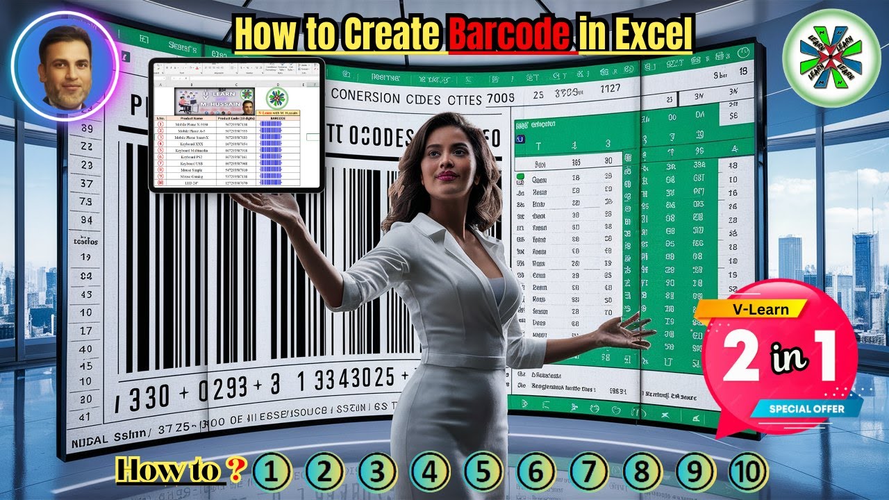 How to Create Barcode in Excel | Type Circled Numbers in Excel #barcode ...
