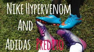 Nike Youth hypervenom and Adidas predito Women's soccer cleats review