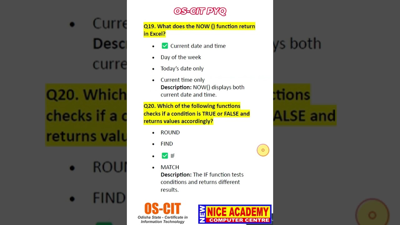 OS-CIT PYQ || SET-1 || OSCIT PYQ || oscit final exam 2025 || OSCIT MCQ ||