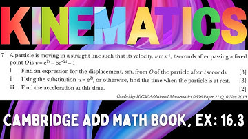 Kinematics, Cambridge IGCSE and O Level Book, Exercise 16.3, Question 7
