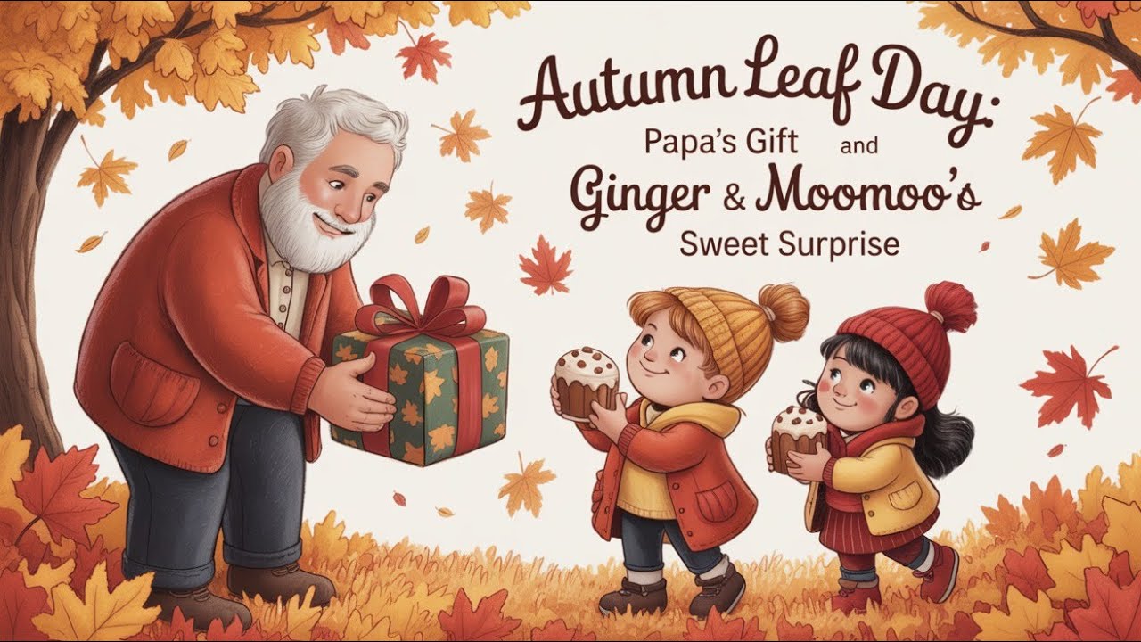 🎁 Autumn Leaf Day Fun 🍂 Papa Brings a Gift & Ginger & MooMoo Share a Surprise!