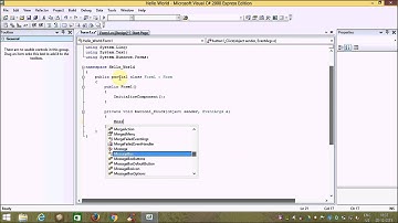 Creating "Hello World" program in microsoft visual c# 2008