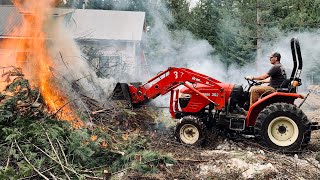 This is What Happens When you PUSH FIRE WITH A TRACTOR