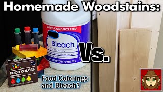 Food Coloring and Bleach for Wood-Staining? How will they work? Homemade Wood Stain / Dye testing.