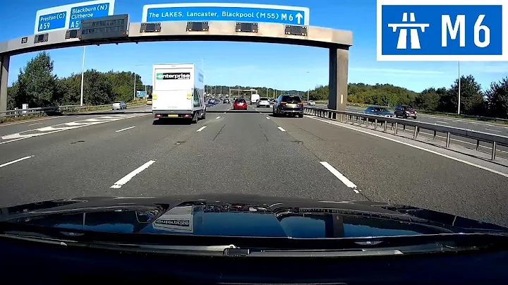 Driving in the UK - M6 Motorway - J29 (M65) to J32 (M55) - Preston Bypass