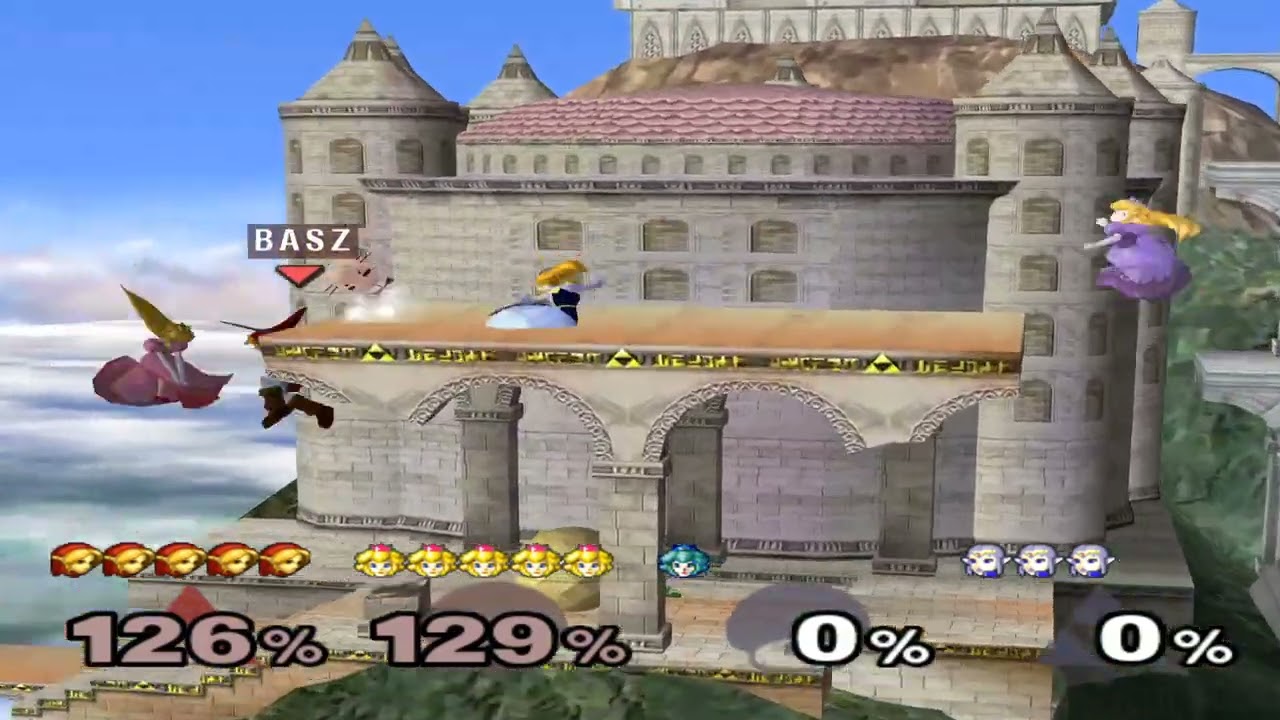 Super Smash Bros Melee (GCN) Special Request #74 - Link and Peach VS Peach and Zelda