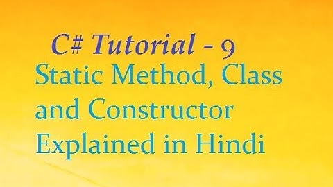 Static Class in C# Explained in Hindi