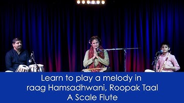 Part 9: Learn to play a melody in Raag Hamsadhwani | Roopak Taal | A scale Flute | Hindi